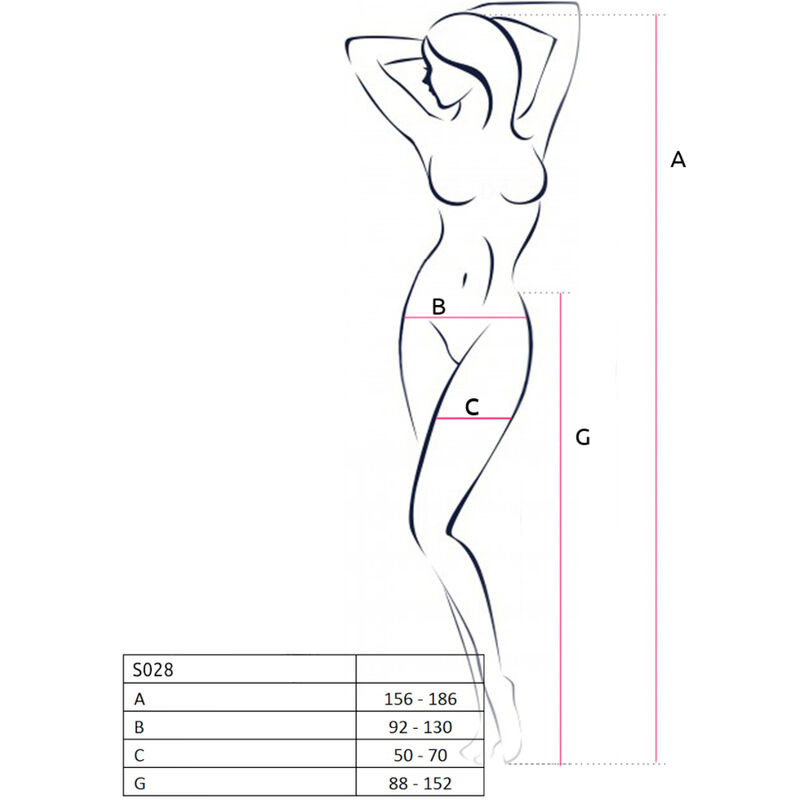 PASSION - S028 SCHWARZE STRUMPFSTRUMPFHOSE, EINE GRÖSSE 6 