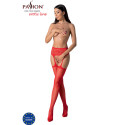 PASSION - S028 RED STOCKINGS WITH GARTER ONE SIZE 2 