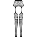 PASSION - S030 TIGHTS WITH BLACK GARTER ONE SIZE 4 