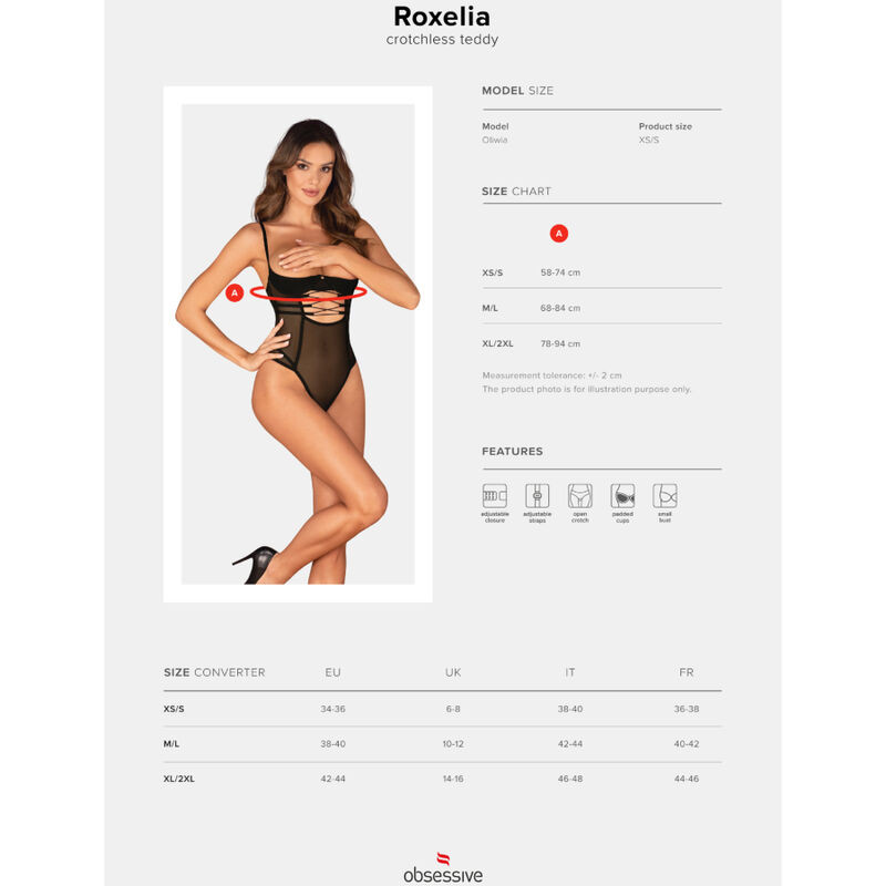 OBSESSIVE - ROXELIA CROTCHLESS TEDDY XS/S 6 