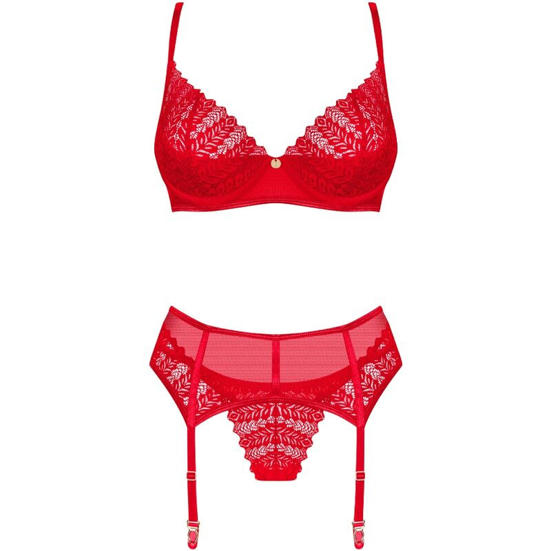 OBSESSIVE - INGRIDIA ENSEMBLE DEUX PIÈCES SANS CROTCHLESS ROUGE XL/XXL 4 