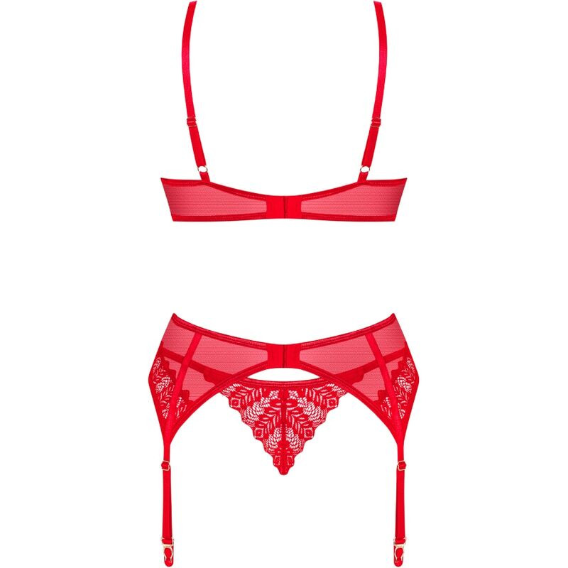 OBSESSIVE - INGRIDIA ENSEMBLE DEUX PIÈCES SANS CROTCHLESS ROUGE XL/XXL 5 