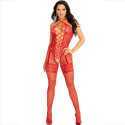 LEG AVENUE - BODYSTOCKING NECK HALTER RED HEARTS RED 3 