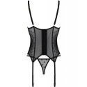 PASSION - CORSET ET STRING MARINA NOIR S/M 3 