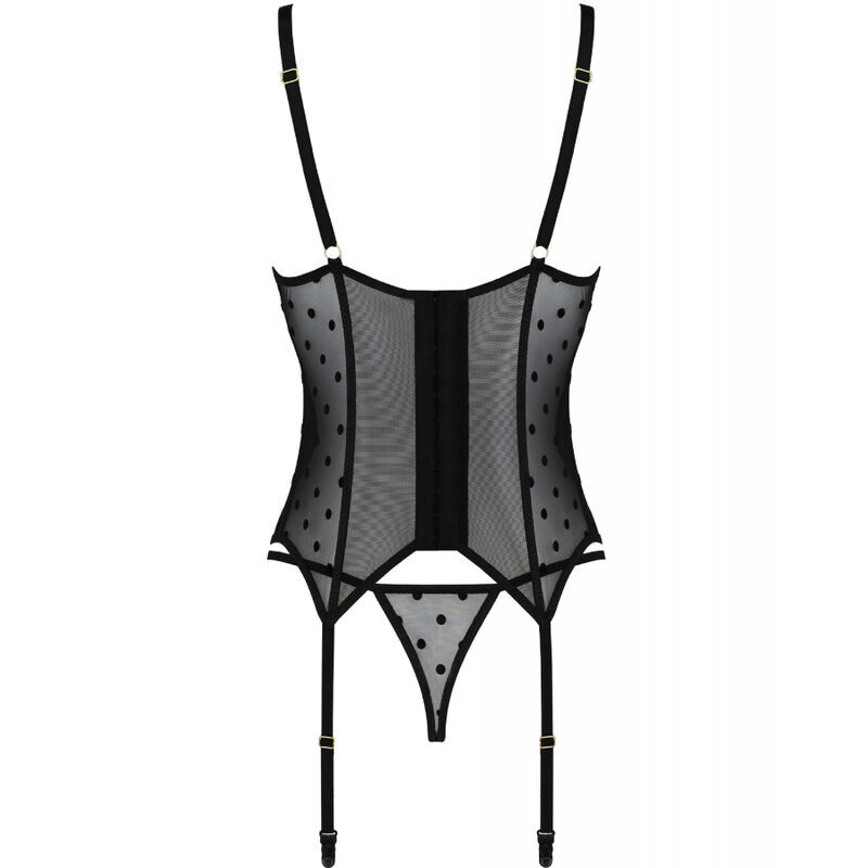 PASSION - CORSET ET STRING MARINA NOIR S/M 3 