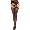 LEG AVENUE - LACE THIGH HIGHS & GARTERBELT BLACK 3 