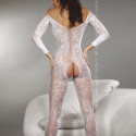 LIVCO CORSETTI FASHION - ZITA LC 17199 BODYSTOCKING CROTCHLESS BIANCO TAGLIA UNICA 3 