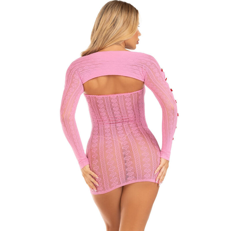 LEG AVENUE - ROBE COEUR & NOEUDS ROSE TAILLE UNIQUE 2 