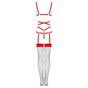 LIVCO CORSETTI FASHION - THIARA LC 20213 SET BODY + STOCKINGS RED S/M 6 