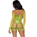 LEG AVENUE - LONG SLEEVE NET DRESS GREEN ONE SIZE 1 