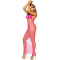 LEG AVENUE - LONG NET DRESS FUCHSIA ONE SIZE 4 