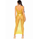 LEG AVENUE - ROBE LONGUE FILET JAUNE TAILLE UNIQUE 3 