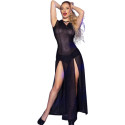 CHILIROSE - CR 4685 ROBE LONGUE À CAPUCHE NOIR S 2 