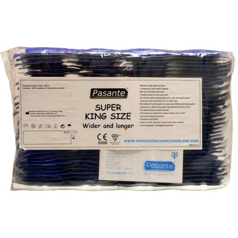 PASANTE - CONDOMS SIZE SUPER KING BAG 144 UNITS 2 