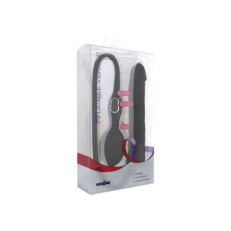 SEVEN CREATIONS - SCHWARZER AUFBLASBARER VIBRATOR VON 1 