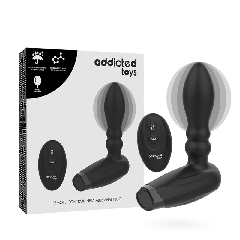 ADDICTED TOYS - INFLATABLE REMOTE CONTROL PLUG - 10 MODES OF VIBRATION 1 