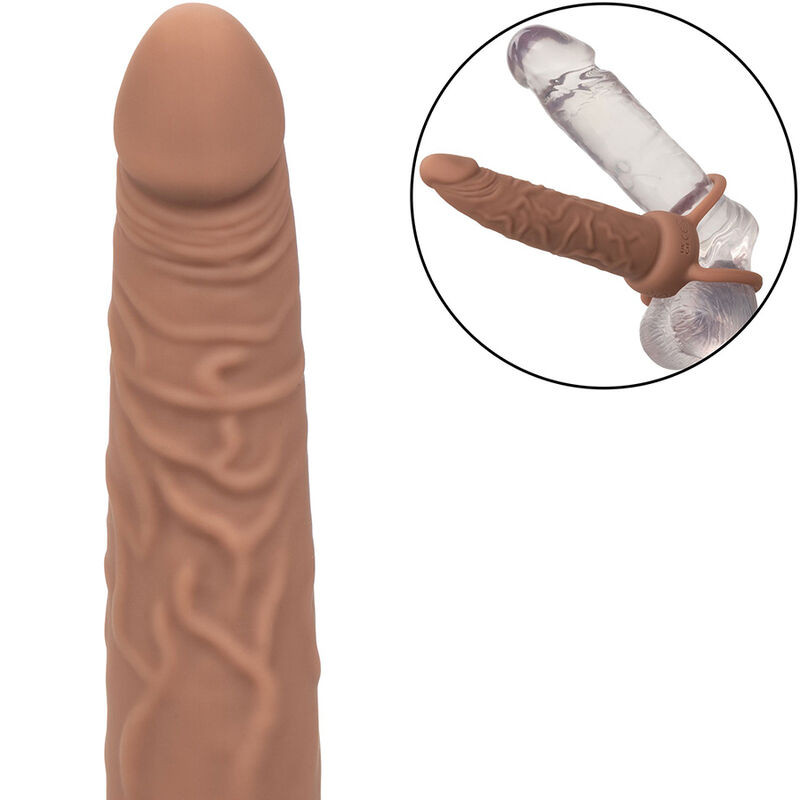 CALEXOTICS - PERFORMANCE MAXX RECHARGABLE DUAL PENETRATOR BROWN SKIN 8 