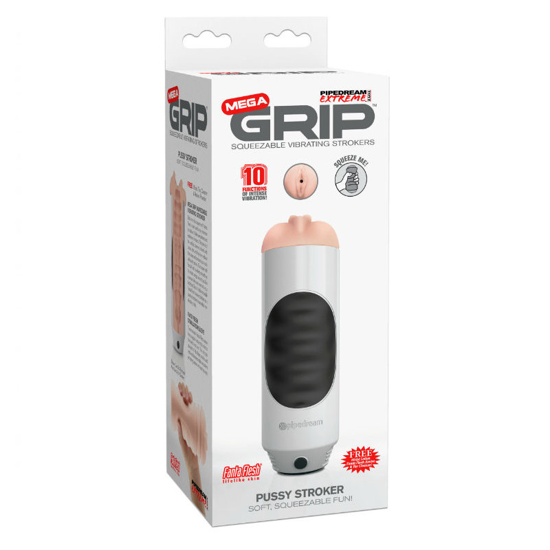 EXTREME TOYZ - PIPEDREAM MEGA GRIP VAGINA MASTURBATOR VIBRATOR 1 