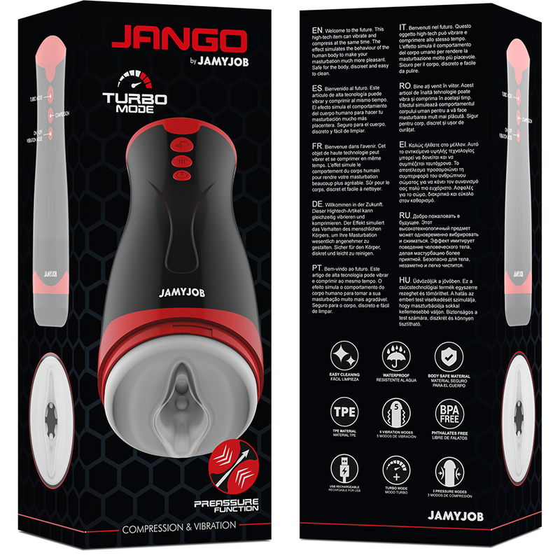 JAMYJOB - MASTURBATORE A COMPRESSIONE E VIBRAZIONE JANGO 7 