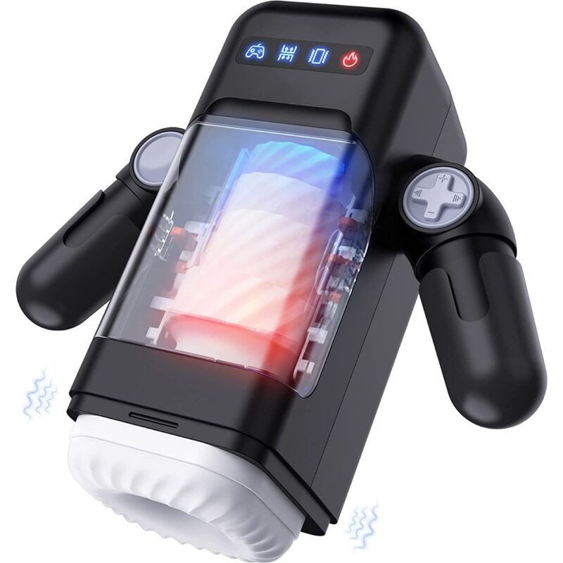 GAME CUP - THRUSTING VIBRATION MASTURBATOR WITH HEATING FUNCTION AND MOBILE SUPPORT - BLACK 1 