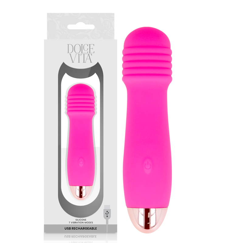 DOLCE VITA - RECHARGEABLE VIBRATOR THREE PINK 7 SPEEDS 1 