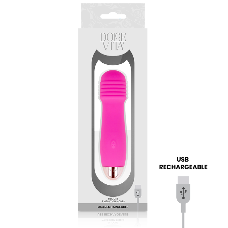 DOLCE VITA - RECHARGEABLE VIBRATOR THREE PINK 7 SPEEDS 2 