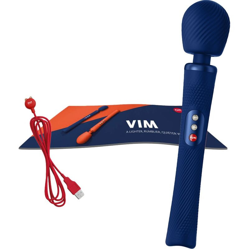 FUN FACTORY - VIM SILIKON WIEDERAUFLADBARER, VIBRIERENDER, GEWICHTETER RUMBLE WAND MITTERNACHTSBLAU 4 