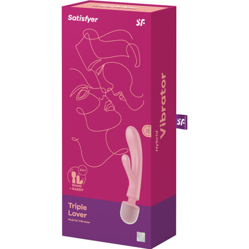 SATISFYER - TRIPLE LOVER RABBIT VIBRATOR MASSAGER PINK 6 