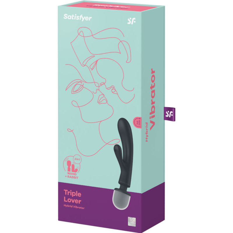 SATISFYER - TRIPLE LOVER RABBIT VIBRATOR MASSAGER GREY 6 