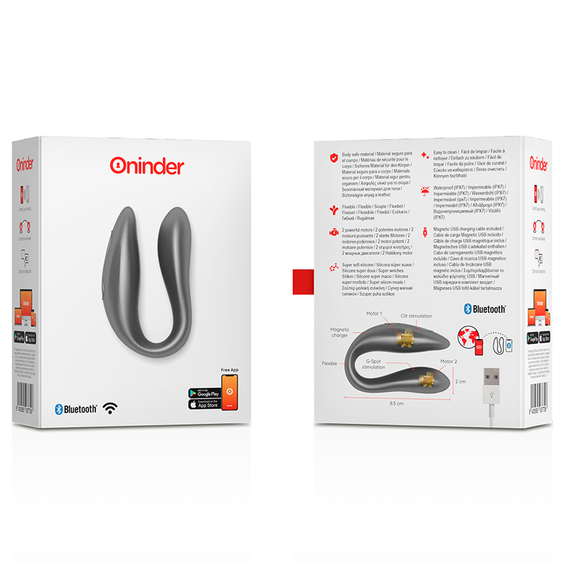 ONINDER - LISBOA BLACK G-POINT & CLITORIS STIMULATOR - FREE APP 6 