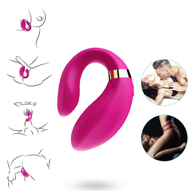 ARMONY - CRESCENT VIBRATOR FOR COUPLES REMOTE CONTROL FUCHSIA 1 