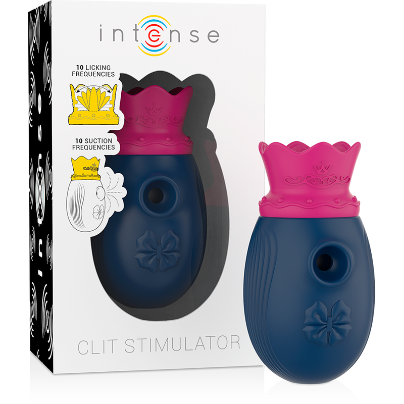 INTENSE - STIMOLATORE DEL CLIT 10 FREQUENZE DI LECCATA E ASPIRAZIONE - BLU 1 