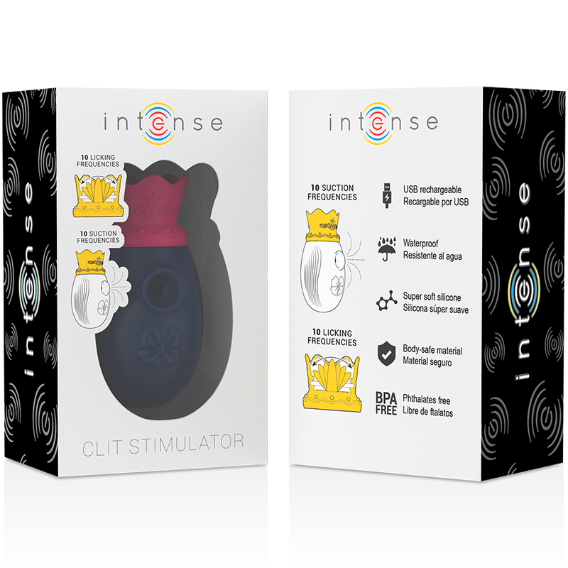 INTENSE - CLIT STIMULATOR 10 LICKING AND SUCTION FREQUENCIES - BLUE 7 