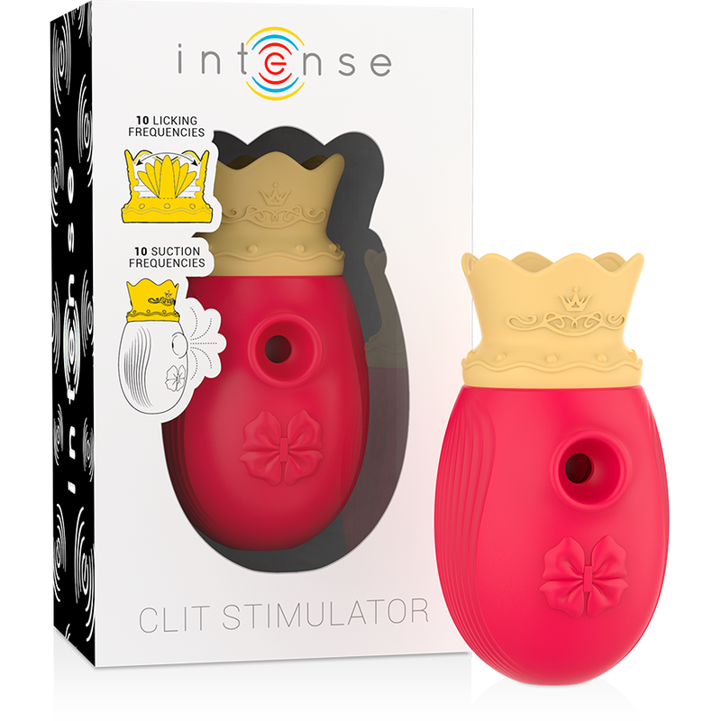 INTENSE - STIMOLATORE DEL CLIT 10 FREQUENZE DI LECCATA E ASPIRAZIONE - RED 1 