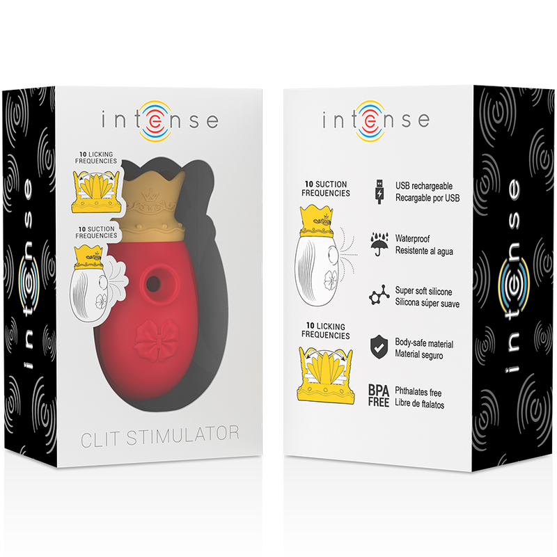 INTENSE - STIMOLATORE DEL CLIT 10 FREQUENZE DI LECCATA E ASPIRAZIONE - RED 7 