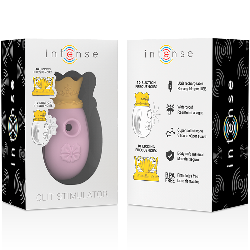 INTENSE - CLIT STIMULATOR 10 LICKING AND SUCTION FREQUENCIES - PINK 7 