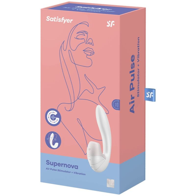 SATISFYER - SUPERNOVA AIR PULSE STIMULATOR & VIBRATION WHITE 2 