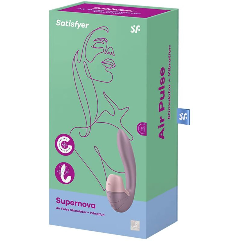 SATISFYER - SUPERNOVA AIR PULSE STIMULATOR & VIBRATION PINK 2 