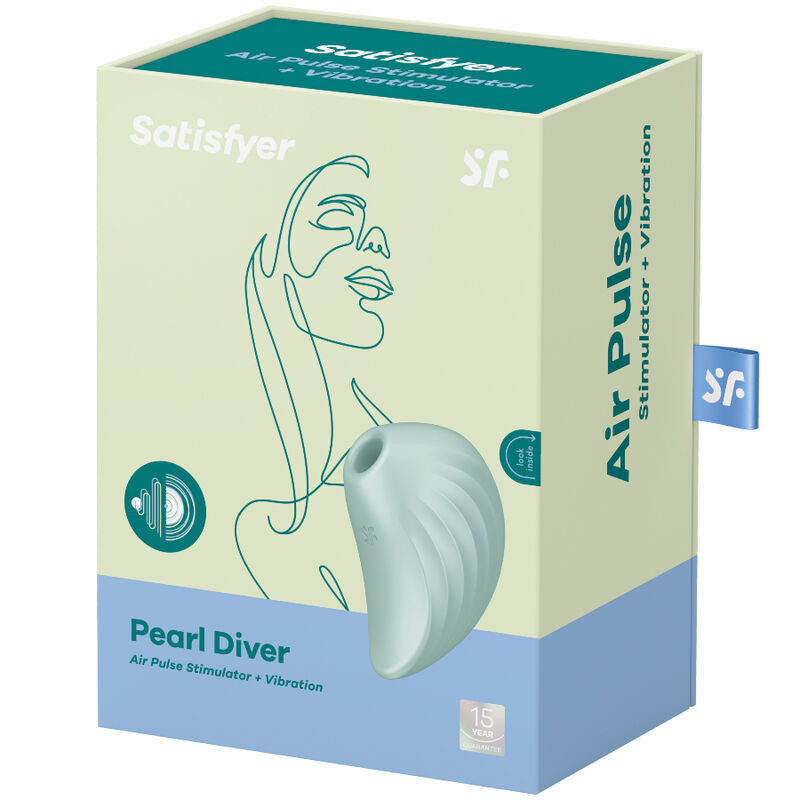 SATISFYER - PEARL DIVER AIR PULSE STIMULATOR & VIBRATOR GREEN 3 