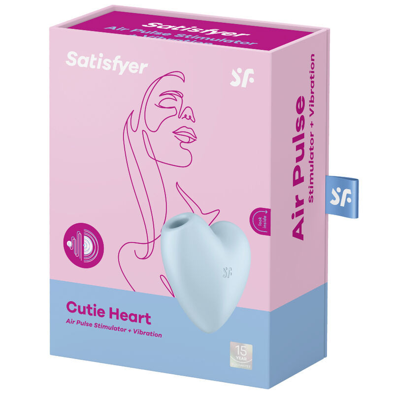 SATISFYER - CUTIE HEART AIR PULSE STIMULATOR & VIBRATOR BLUE 3 