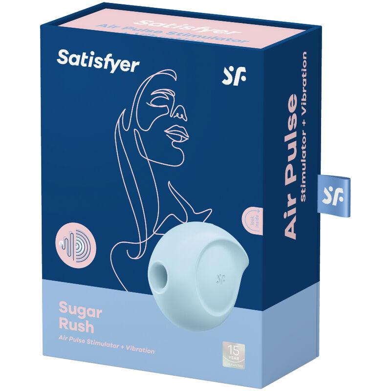 SATISFYER - STIMOLATORE E VIBRATORE A IMPULSI D'ARIA SUGAR RUSH BLU 3 