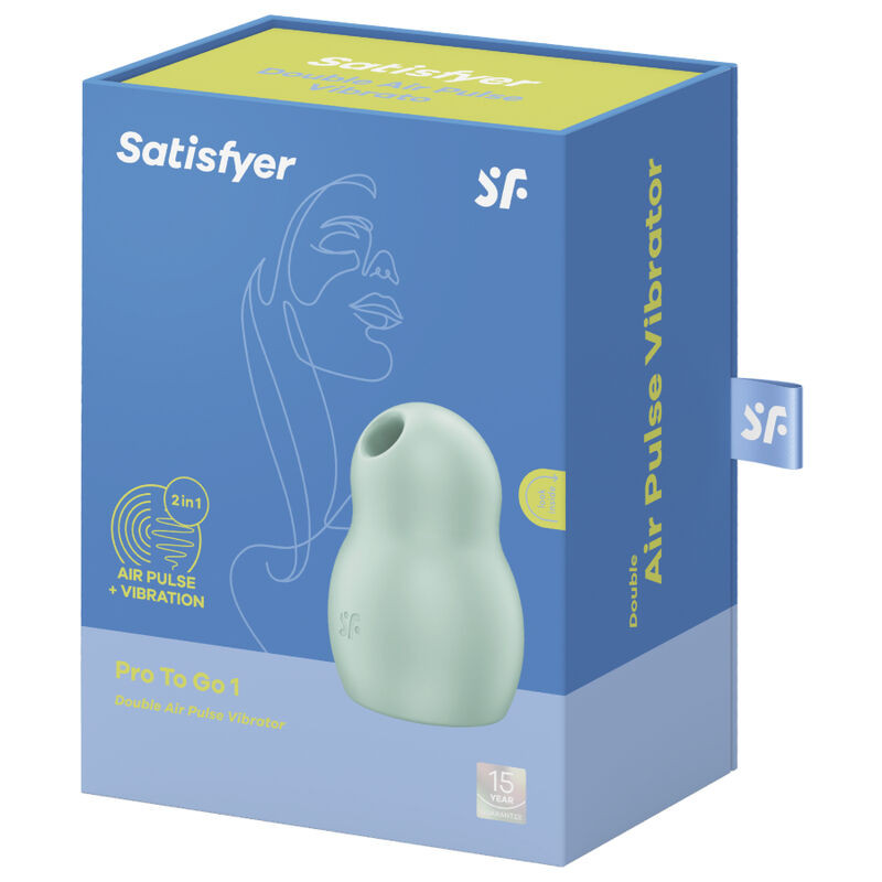 SATISFYER - PRO TO GO 1 DOUBLE AIR PULSE STIMULATOR & VIBRATOR GREEN 3 