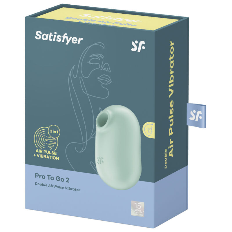 SATISFYER - PRO TO GO 2 DOUBLE AIR PULSE STIMULATOR & VIBRATOR GREEN 4 