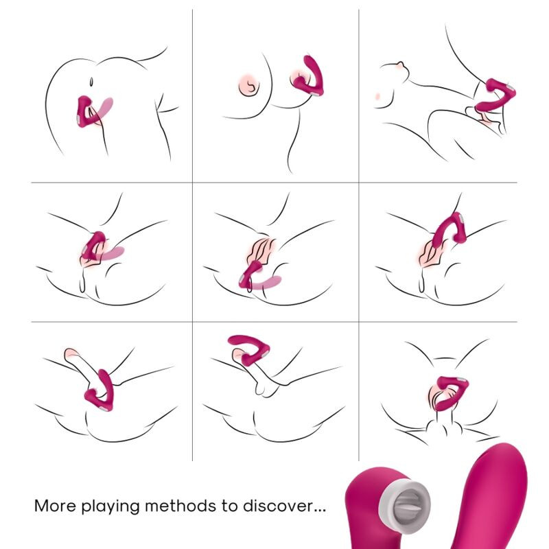 ARMONY - SECRETKISS LICKING VIBRATING CLIT & VIBRATOR CURVED FUCHSIA 3 