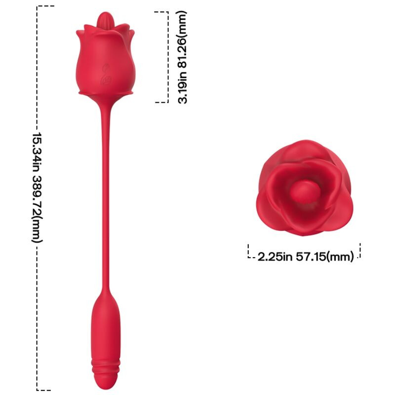 ARMONY - ROSE 3 IN 1, STIMULATOR, SUCTION AND UP&DOWN WITH RED TAIL 3 