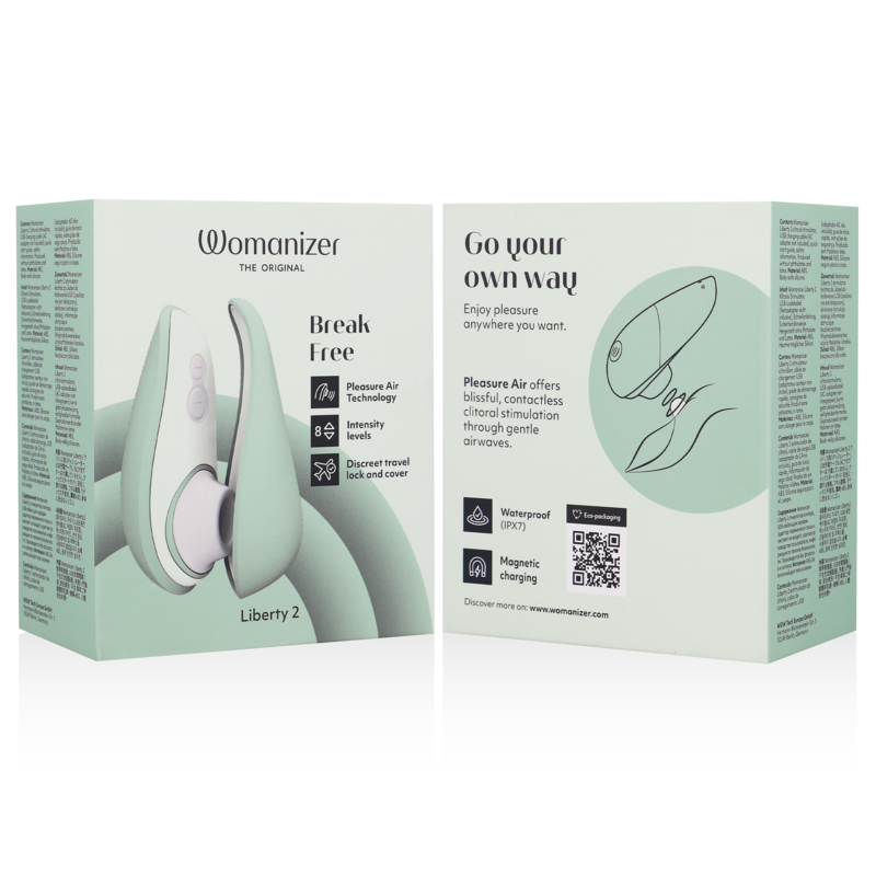 WOMANIZER - LIBERTY 2 CLITORIS STIMULATOR & SUCKER LIGHT GREEN 6 