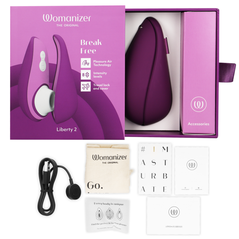 WOMANIZER - LIBERTY 2 STIMOLATORE CLITORIDE & VENTOSA VIOLA 5 