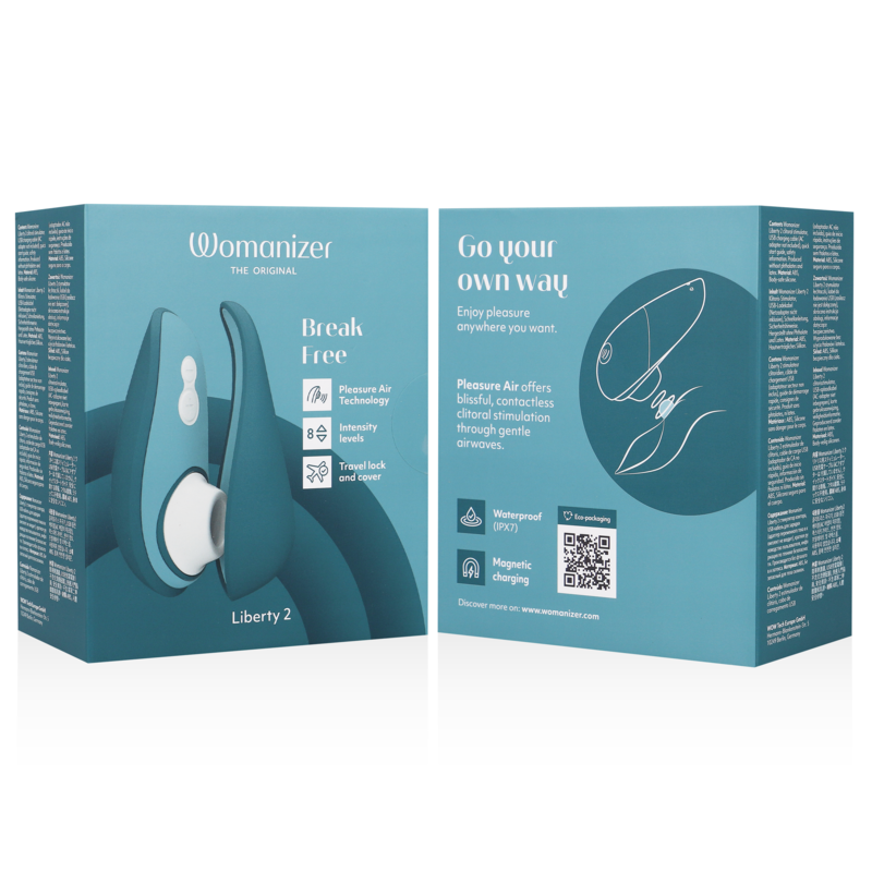 WOMANIZER - LIBERTY 2 CLITORIS STIMULATOR & SUCKER BLUE 6 