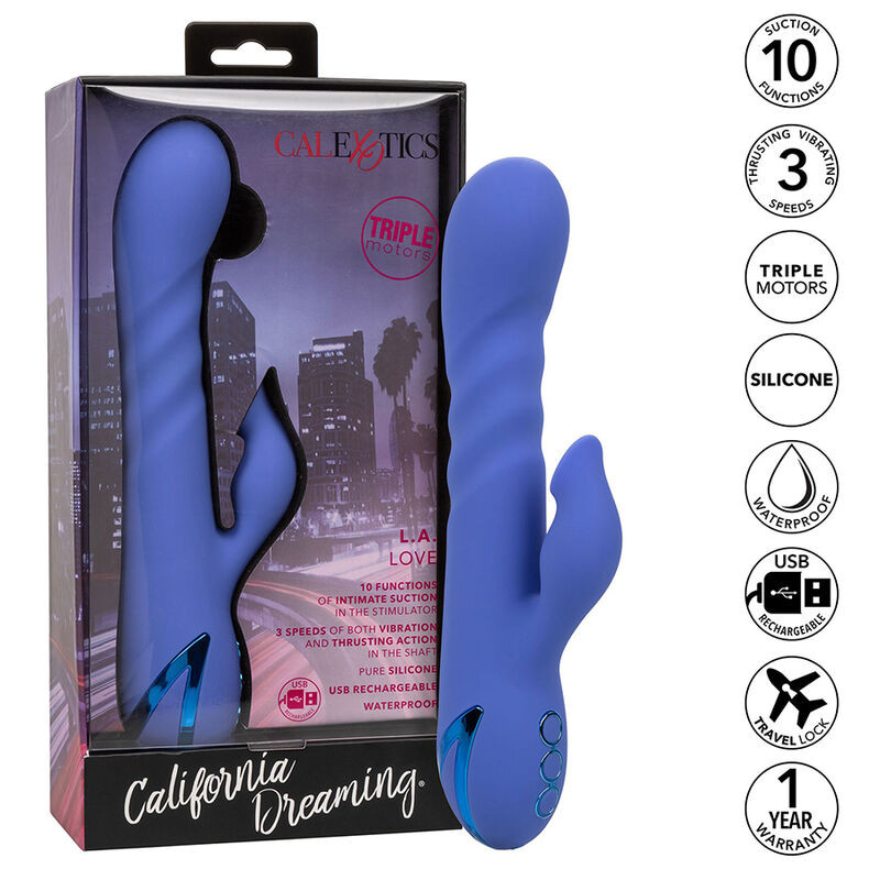 CALEXOTICS - L.A LOVE VIBRATOR & SUCKER BLUE BY CALIFORNIA DREAMING 1 