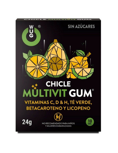 WUG GUM - MULTIVIT VITAMIN C, H, D, BETA-CAROTENE, LYCOPENE AND GREEN TEA 10 UNITS 1 